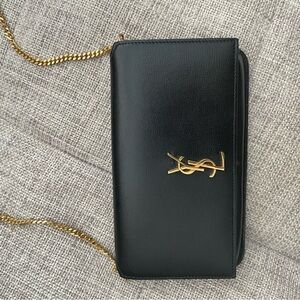 Yves Saint Laurent Black and Gold Crossbody Bag